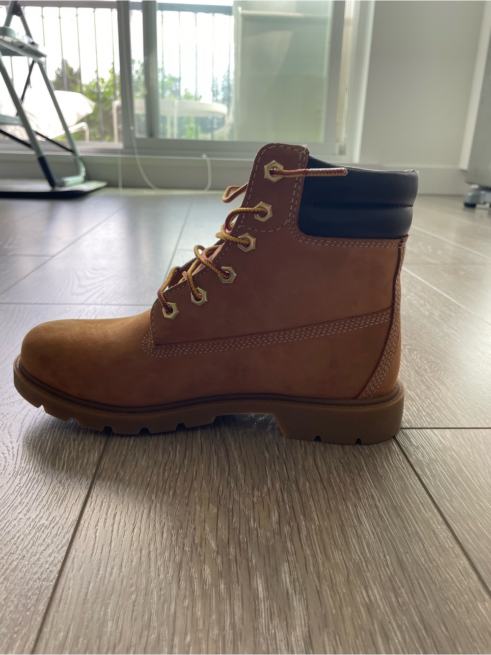 Timberland Wheat/Tan Nubuck Lace-Up Boot with Black Collar - Picture 3 of 11